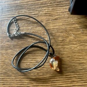 red agate  crystal pendant necklace